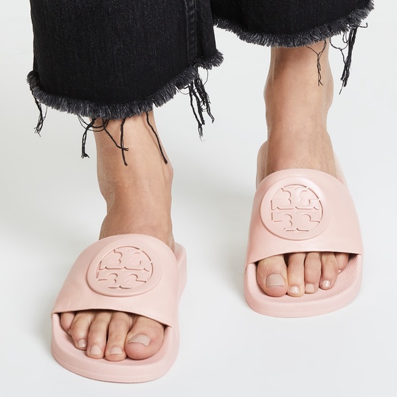 tory burch lina slide cream and black